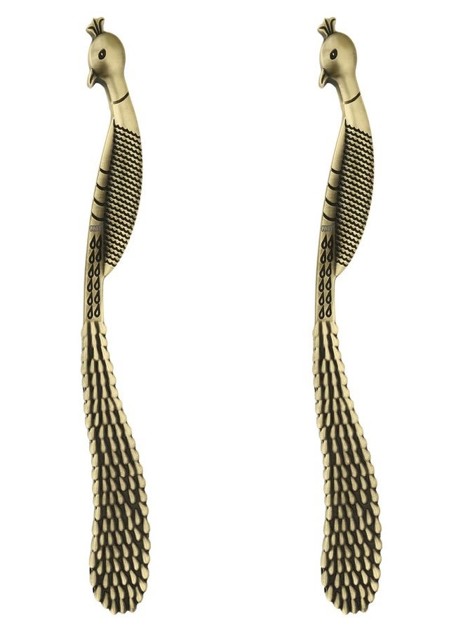 فاست مقابض أبواب عتيقة من النحاس الأصفر على شكل طاووس من FAST CP16 (12 بوصة، قطعتان) - Image 1